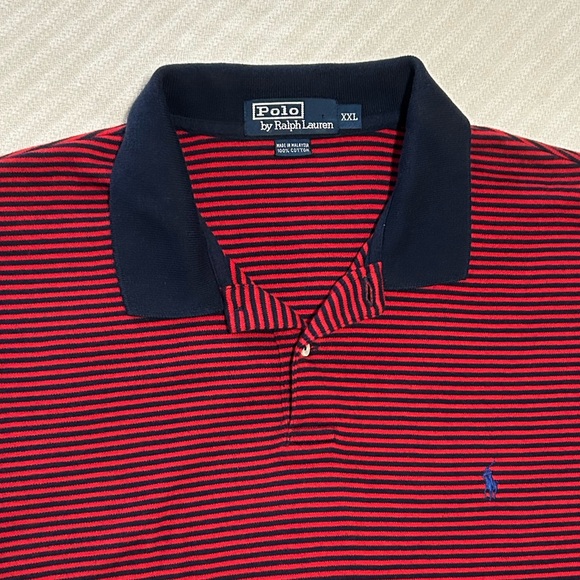 Classic Red and Navy Blue Polo Shirt - Picture 1 of 7